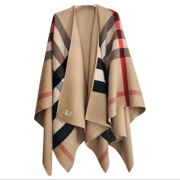 BNWT Authentic Burberry Charlotte Reversible Wool Cape Camel - Picture 10 of 11